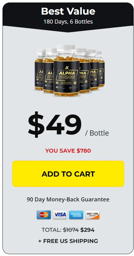 alpha surge supplement 6 bottles